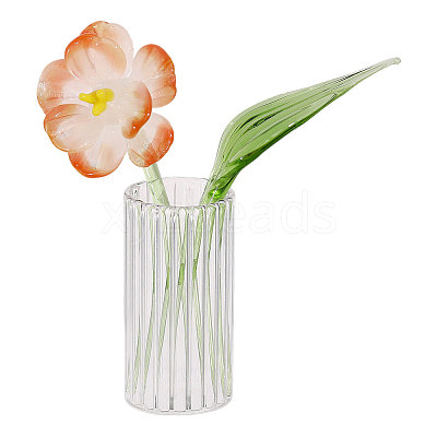 2Pcs Glass Flower Display Decorations AJEW-CO0001-04B-1