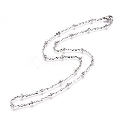 Non-Tarnish 304 Stainless Steel Cable Chains/Satellite Chains Necklaces NJEW-L159-07A-P-A-1