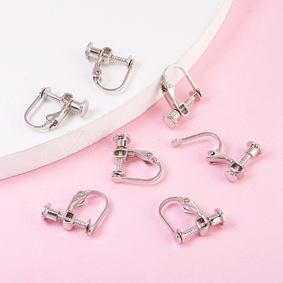 Brass Screw On Clip-on Earring Findings KK-L164-02P-1