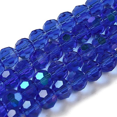 Electroplate Transparent Glass Beads Strands EGLA-A035-T6mm-L21-1