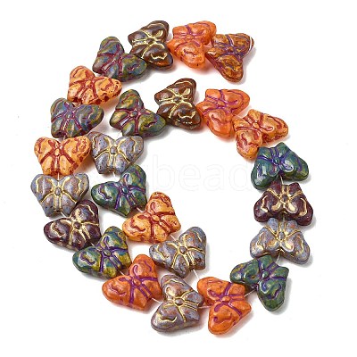 Painted Glass Beads Strands GLAA-Z021-03A-1