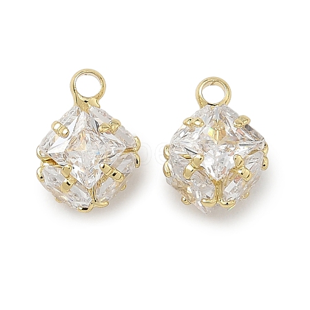 Brass Pave Clear Cubic Zirconia Charms CU-CBAD360-08G-02-1