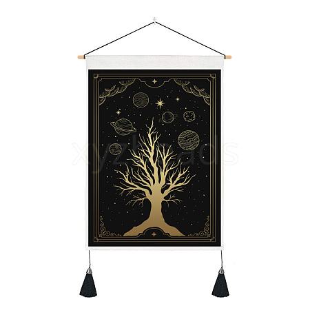 Bohemian Style Polyester Wall Hanging Tapestry TREE-PW0001-94B-1