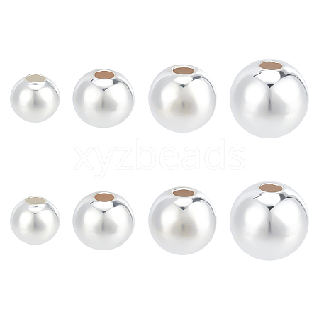 8Pcs 4 Styles 925 Sterling Silver Beads STER-BC0002-13-1