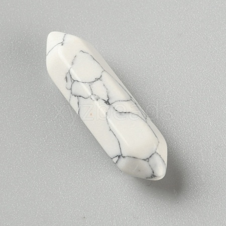 Faceted No Hole Natural Howlite Double Terminated Points G-WH0016-03-1