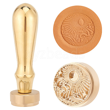 Golden Plated Brass Stamps DIY-WH0349-161A-1