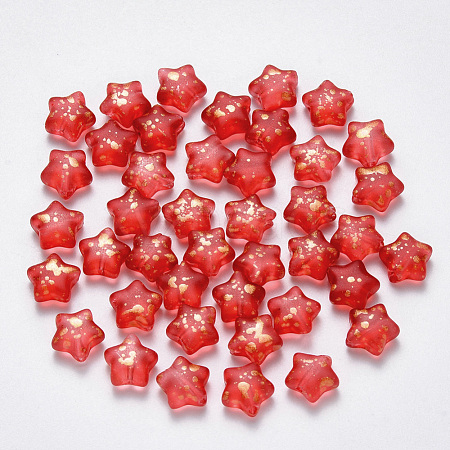 Spray Painted Glass Beads GLAA-R211-04-F02-1