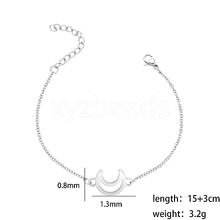 Stainless Steel Curb Chain Link Bracelets For Women ES9496-2-1