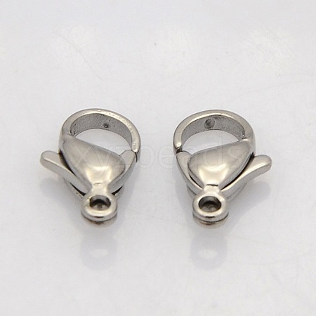 304 Stainless Steel Lobster Claw Clasps STAS-N016-01-10mm-1