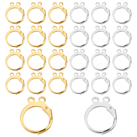 160Pcs 2 Colors Brass Leverback Earring Findings KK-FH0002-92-1