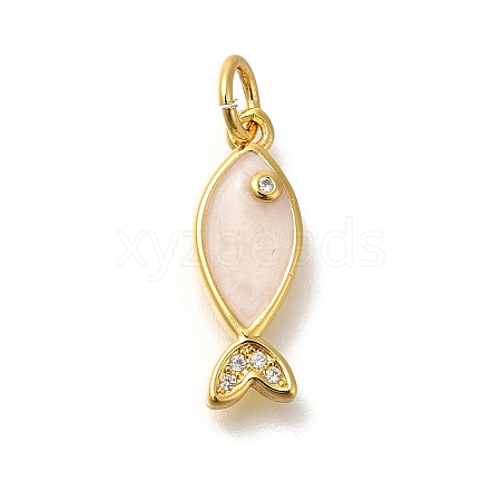 Brass Cubic Zirconia Pendants KK-M295-14G-01-1