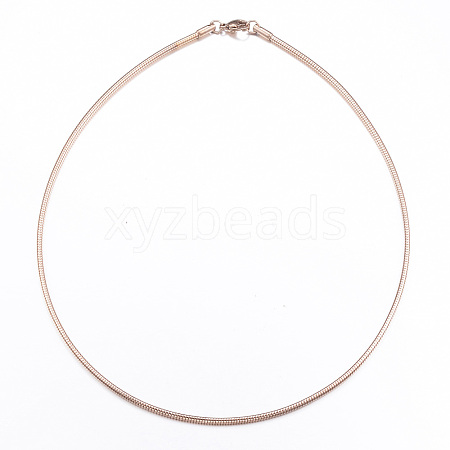 Casual Style 304 Stainless Steel Snake Chain Choker Necklaces LS-STAS-O037-05RG-1