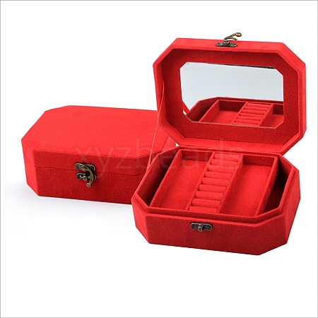 Suede Velvet Portable Jewelry Storage Box with Clasp PW-WGEDAD2-05-1