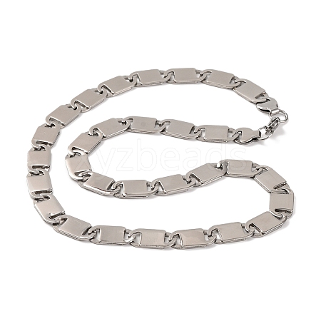 201 Stainless Steel Oval Mariner Link Chain Necklace NJEW-F222-37P-05-1