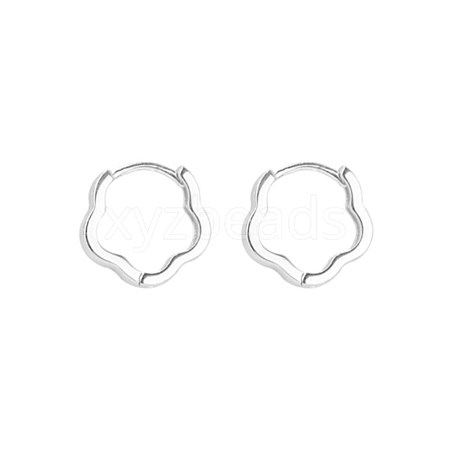925 Sterling Silver Hoop Earrings EJEW-BB47140-A-1
