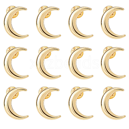 12Pcs Moon Alloy Lapel Pin Backs for Backpack Clothes JEWB-FH0002-79G-1