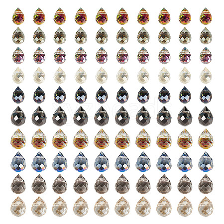 100Pcs 2 Styles Transparent Electroplate Glass Beads EGLA-TA0013-45-1