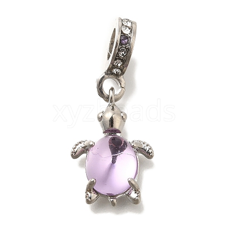 Rack Plating Alloy Rhinestone European Dangle Charms FIND-H005-45P-01-1