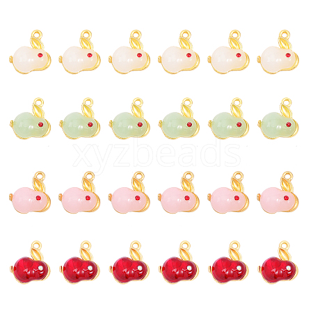 CHGCRAFT 24Pcs 4 Styles Alloy Enamel Pendants ENAM-CA0001-53-1