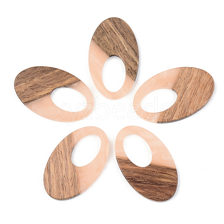 Opaque Resin & Walnut Wood Pendants LS-RESI-S389-005A-C02-1