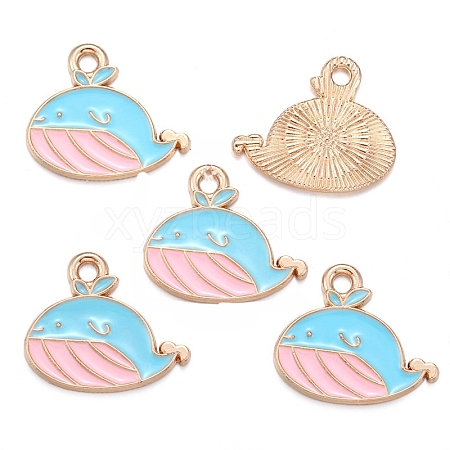 Sea Animal Alloy Enamel Pendants PW-WGE87A6-03-1