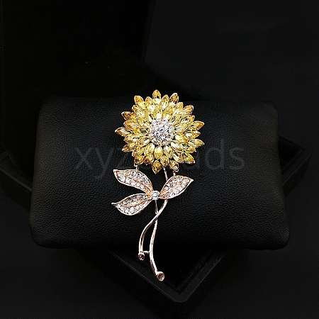 Flower Rhinestone Brooch PW-WGE33ED-01-1