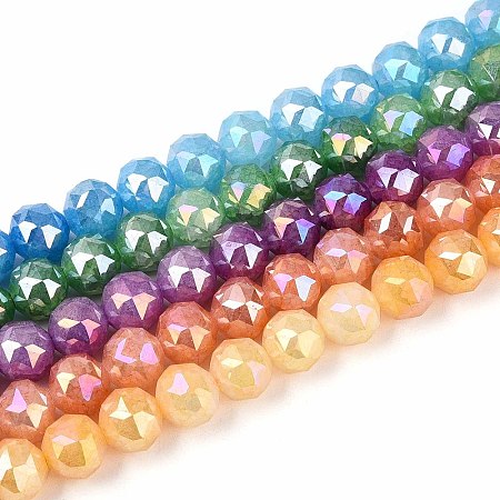 Anti-Tarnish Electroplate Glass Beads Strands GLAA-N064-6mm-M-1