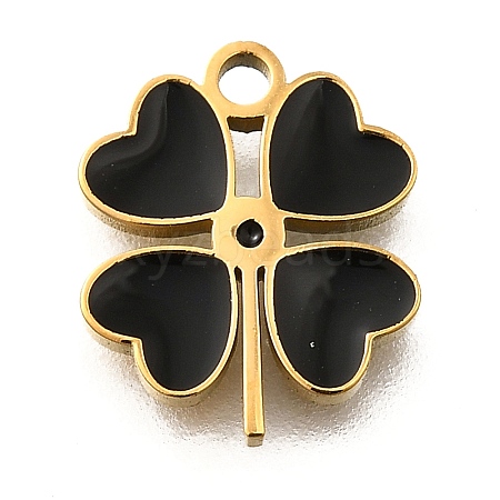 304 Stainless Steel Four Leaf Clover Charms STAS-Q348-14G-01A-1