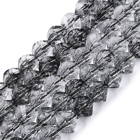 Crackle Transparent Glass Beads Strands GLAA-N068-02A-01-1