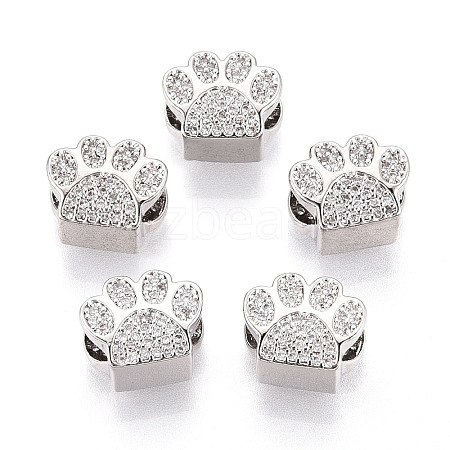 Brass Micro Pave Cubic Zirconia European Beads ZIRC-T002-101-1