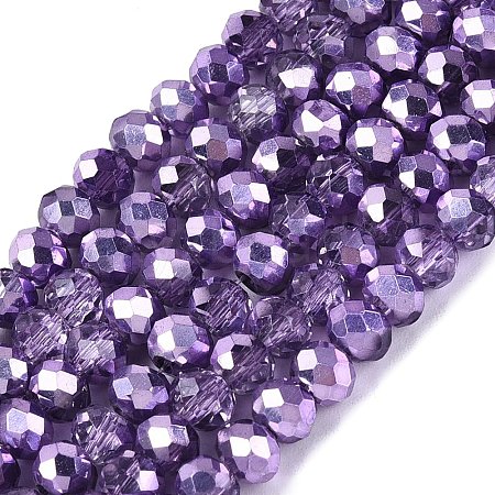 Transparent Electroplate Glass Beads Strands LS-EGLA-Q131-01A-04-1