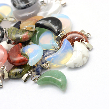 Moon Natural & Synthetic Mixed Stone Pendants X-G-Q369-M-1