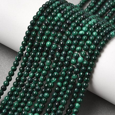 Natural Malachite Beads Strands G-F571-27AB1-3mm-01-1