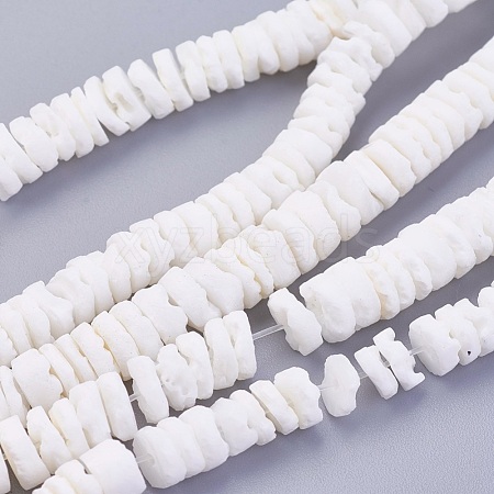 Natural White Shell Beads Strands X-BSHE-P026-30-1