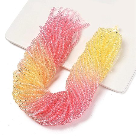 Transparent Painted Glass Beads Strands LS-DGLA-A034-T3mm-A09-1