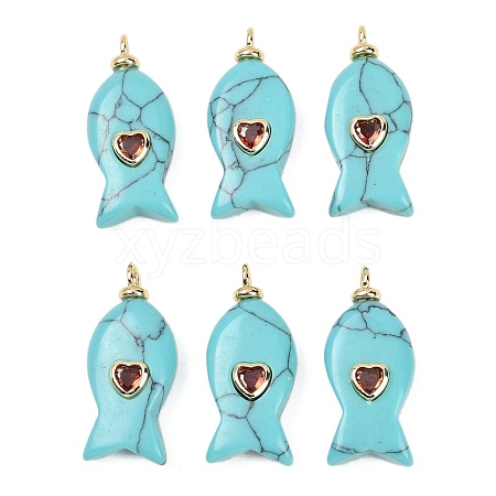 Synthetic Turquoise Pendants X-G-Z134-06G-03-1