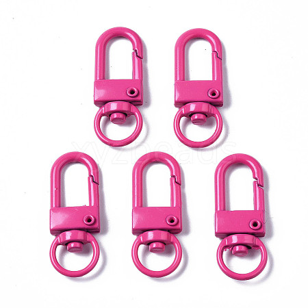 Spray Painted Eco-Friendly Alloy Swivel Snap Hooks Clasps PALLOY-T080-02H-NR-1