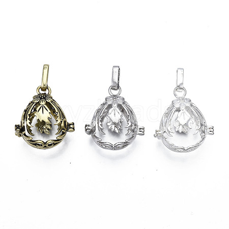 Rack Plating Brass Locket Pendants KK-N245-001-1