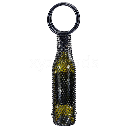 Sparkly Rhinestone Wine Bottle Bag AJEW-WH0609-899B-1