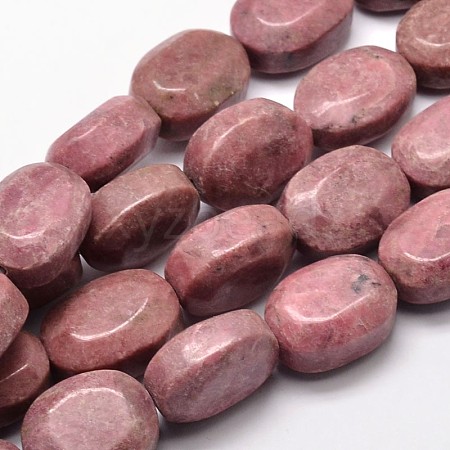 Natural Rhodonite Oval Bead Strands G-L294-09-1