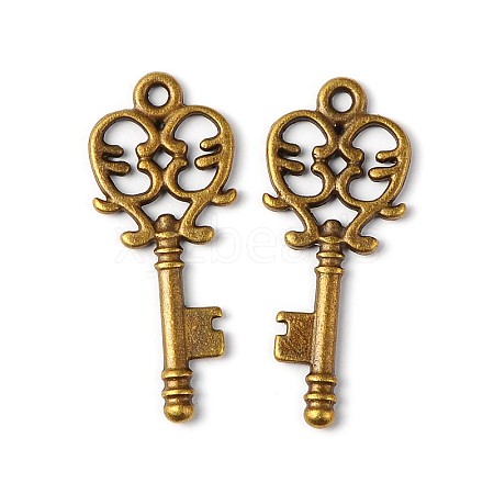 Retro Style Antique Bronze Plated Key Pendants X-MLF11137Y-NF-1