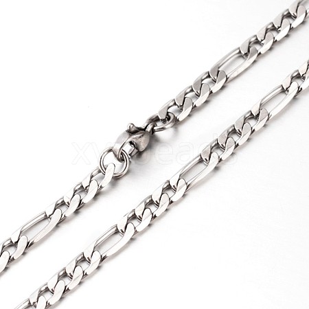 Tarnish Resistant 304 Stainless Steel Figaro Chains Necklaces NJEW-O051-01-1