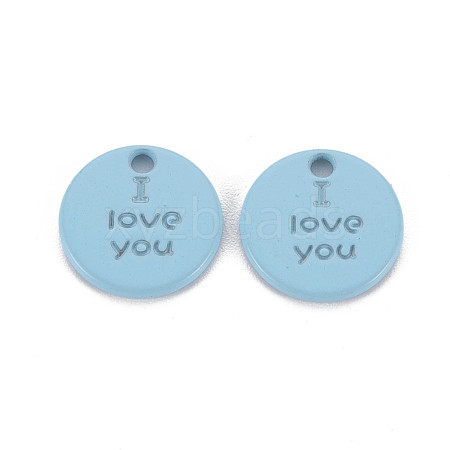 Spray Painted Alloy Charms for Valentine's Day PALLOY-Q433-027G-RS-1