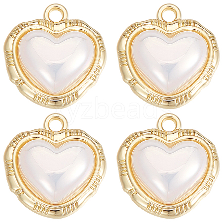 Beebeecraft 10PCS Alloy with Acrylic Imitation Pearl Pendants FIND-BBC0002-88-1