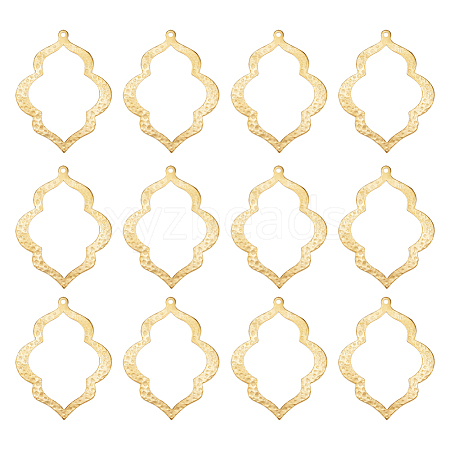 BENECREAT 12Pcs Brass Retro Hollow Pendants KK-BC0011-72-1