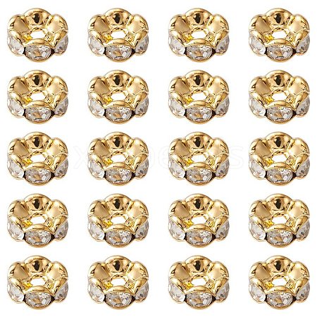 Brass Rhinestone Spacer Beads RB-YW0001-05D-01G-1