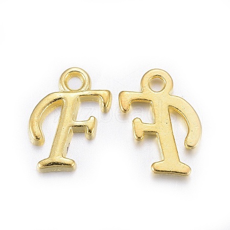 Golden Plated Alloy Letter Pendants X-PALLOY-J718-01G-F-1