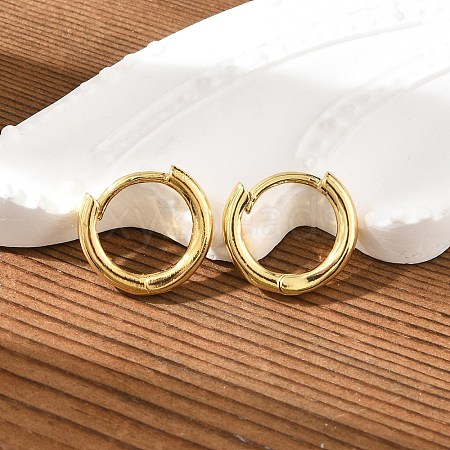 Brass Huggie Hoop Earrings KK-D063-04G-1