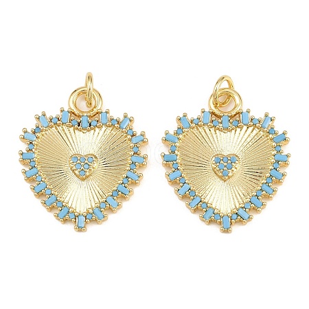 Brass Micro Pave Cubic Zirconia Pendants KK-L275-71B-G-1