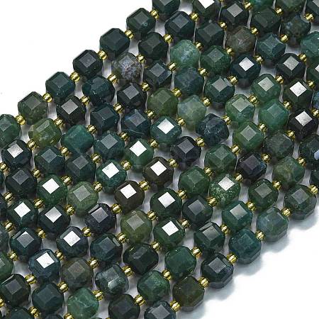 Natural Moss Agate Beads Strands G-K389-A50-01-1